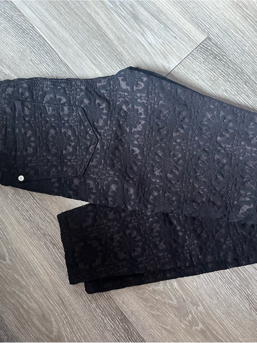 7 For All Mankind Black Floral Jacquard Skinny Jeans *NEW* - Picture 2 of 4